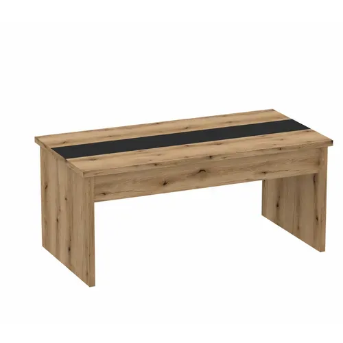 Table basse avec plateau relevable YANA Imitation chêne et noir
