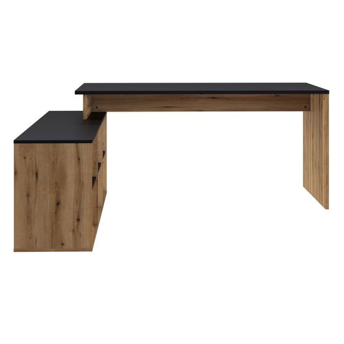 Bureau d'angle STUDY Imitation chêne et noir