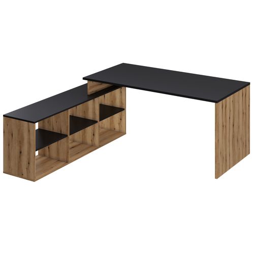 Bureau d'angle STUDY Imitation chêne et noir