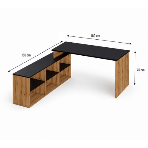 Bureau d'angle STUDY Imitation chêne et noir