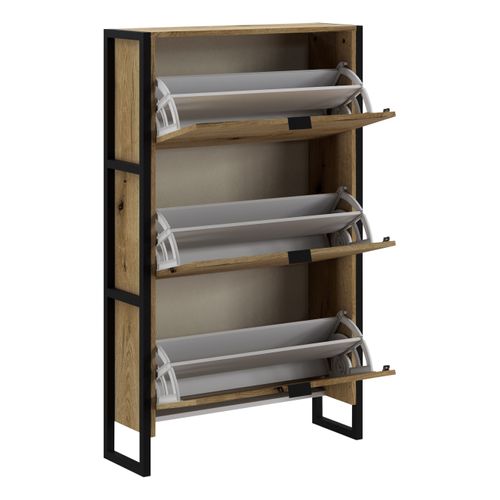 Meuble à chaussures ZOE imitation chêne rustique