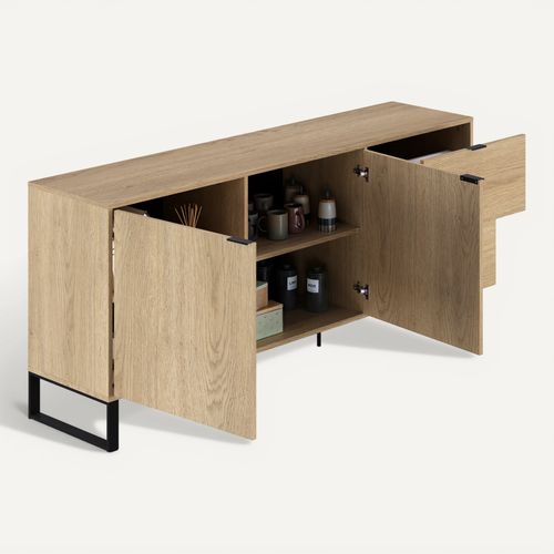 Buffet 2 portes L. 175 cm ASPEN imitation chêne