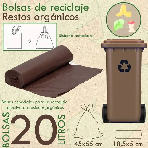 Conteneur De Tri Sélectif Et Recyclage Écologique 45 L (3 X 15 L) Avec Pack 20 Sacs Poubelles