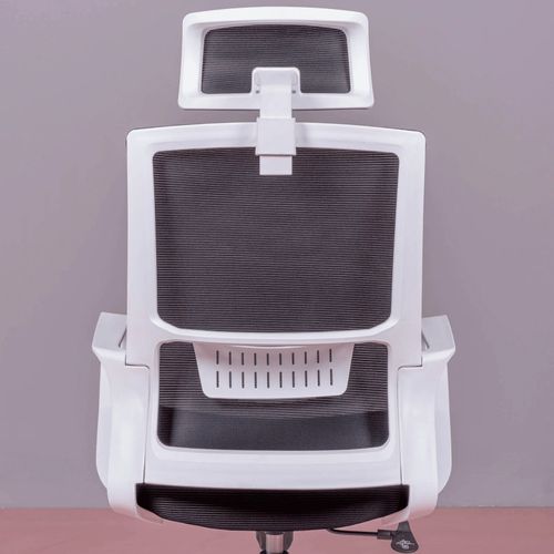 Chaise De Bureau En Mesh Respirante Et Appui-tête Réglable - Mesh, Noir, H.114cm, L.60cm, P.58cm