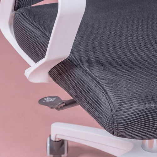 Chaise De Bureau En Mesh Respirante Et Appui-tête Réglable - Mesh, Noir, H.114cm, L.60cm, P.58cm
