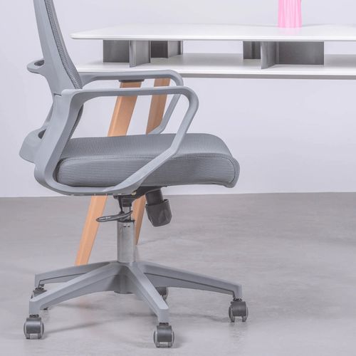 Chaise De Bureau Réglable En Mesh Respirante - Mesh, Gris, H.100cm, L.60cm, P.58cm