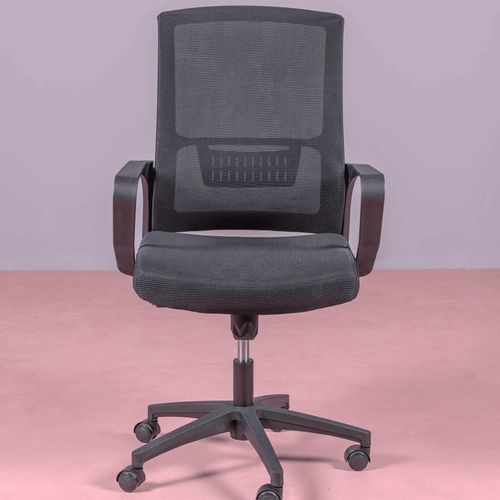 Chaise De Bureau  Réglable En Mesh Respirante Finitions Noires - Mesh, Noir, H.99cm, L.60cm, P.58cm