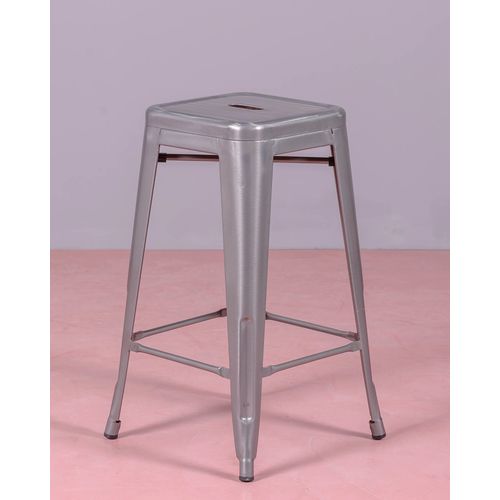 Lot De 4 Tabourets En Métal 66cm De Haut - Bistro, Métal-clair, H.68cm, L.41cm, P.41cm