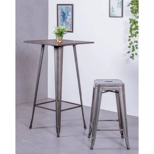 Lot De 4 Tabourets En Métal 66cm De Haut - Bistro, Métal-clair, H.68cm, L.41cm, P.41cm