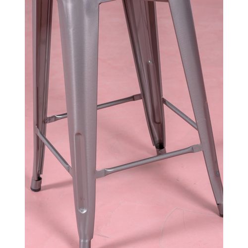 Lot De 4 Tabourets En Métal 66cm De Haut - Bistro, Métal-clair, H.68cm, L.41cm, P.41cm