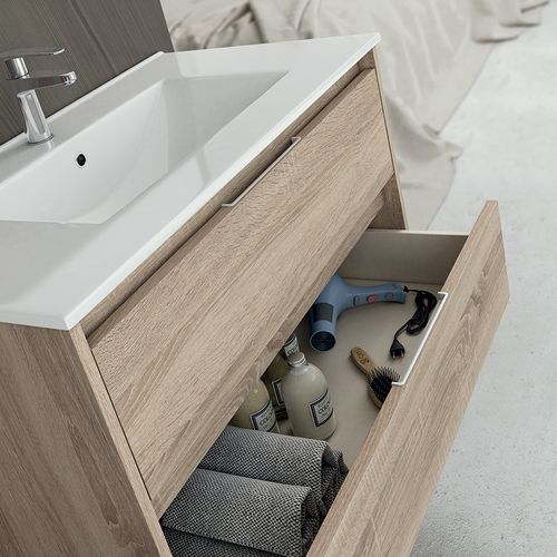 Meuble De Salle De Bain 120cm Double Vasque - 4 Tiroirs - Sans Miroir - Iris - Hibernian
