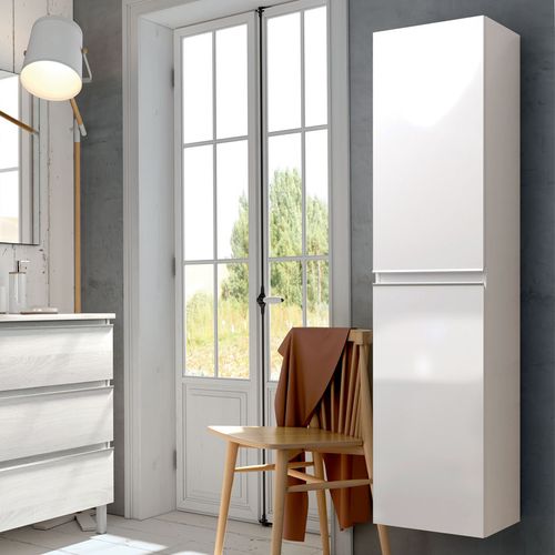 Ensemble Meuble De Salle De Bain 120cm Double Vasque + Colonne De Rangement - Balea - Blanc