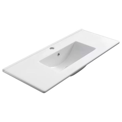 Ensemble Meuble De Salle De Bain 100cm Simple Vasque + Colonne De Rangement Tiris - Blanc