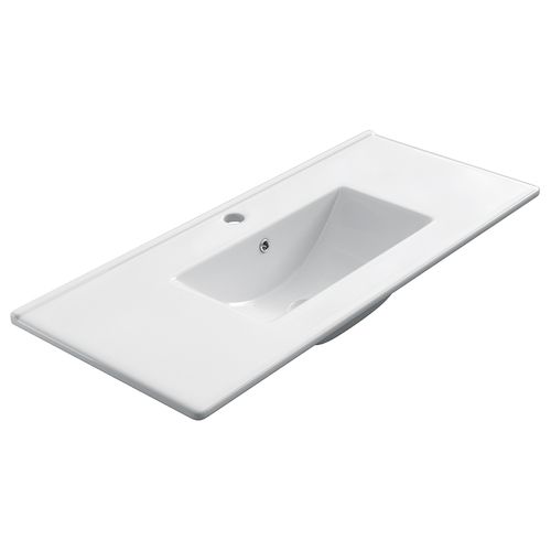 Ensemble Meuble De Salle De Bain 100cm Simple Vasque + Colonne De Rangement Tiris - Blanc