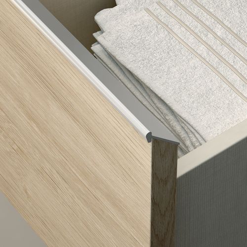 Meuble De Salle De Bain Avec Vasque à Poser Ronde Sans Miroir Pena - Chêne Clair- 120cm