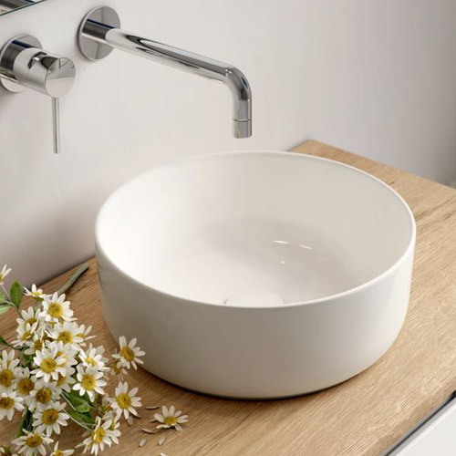 Meuble De Salle De Bain Sans Miroir Avec Vasque Ronde Balea - Blanc - 70cm