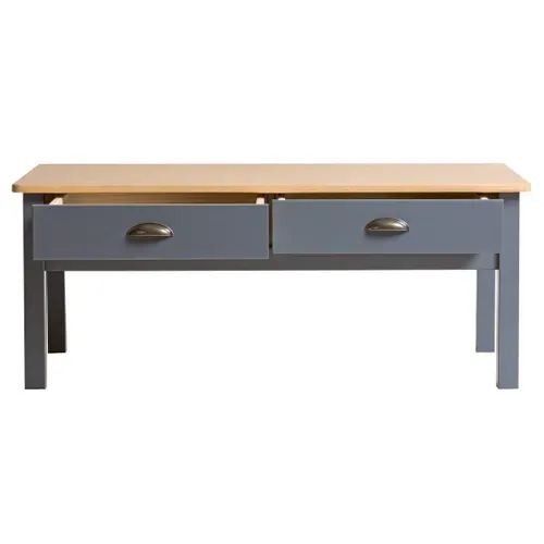 Table basse campagne MAYA Bois massif gris vue détaillée