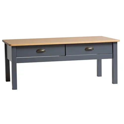 Table basse campagne MAYA Bois massif gris vue 3/4