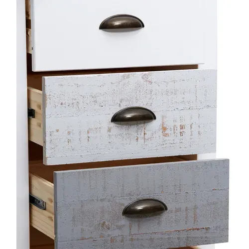Chevet 3 tiroirs MOANA Bois massif vue accessoires