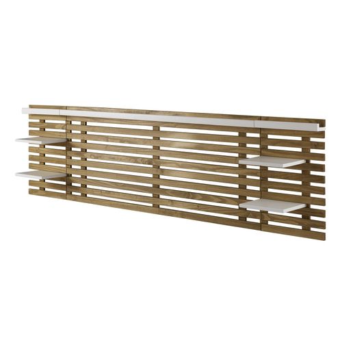 Tête de lit avec tablettes NIDRA Chêne et blanc