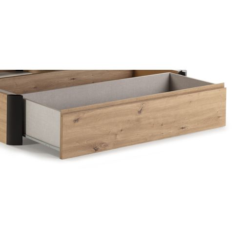 Option tiroir 160x200 cm DREAMEA BROOKLYN 3 imitation chêne