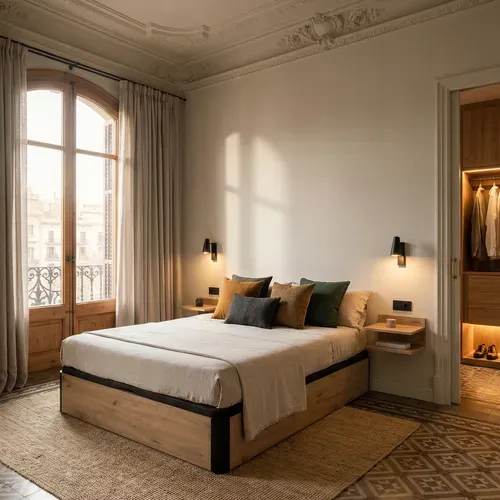 Sommier coffre 140x190 cm DREAMEA BROOKLYN 3 imitation chêne