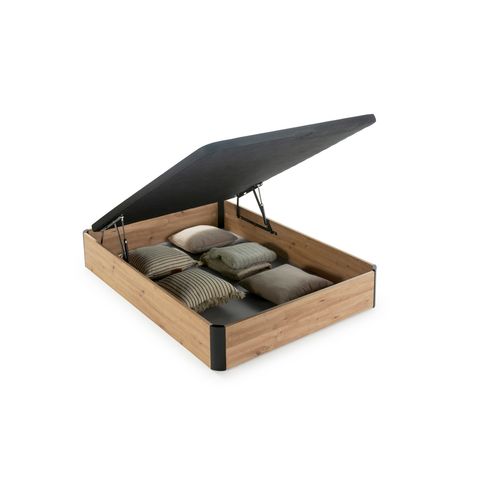 Sommier coffre 140x190 cm DREAMEA BROOKLYN 3 imitation chêne