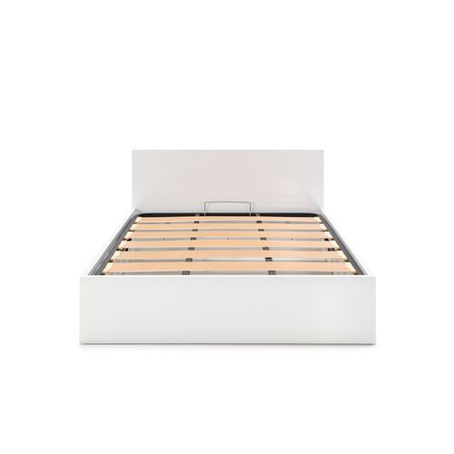 Lit coffre 160x200 cm BEST 3 blanc brillant vue de face