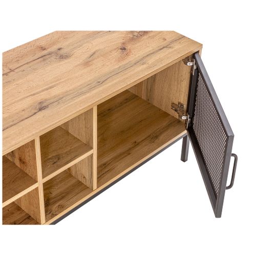 Meuble TV CUTWOOD 160 cm imitation chêne noir