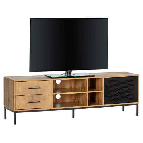 Meuble TV CUTWOOD 160 cm imitation chêne noir