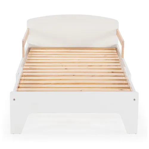 Lit évolutif TIMY blanc et pin vue de face