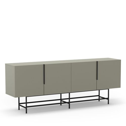 Vintara - Buffet 4 Portes En Bois Et Métal L200cm - Vert Amande