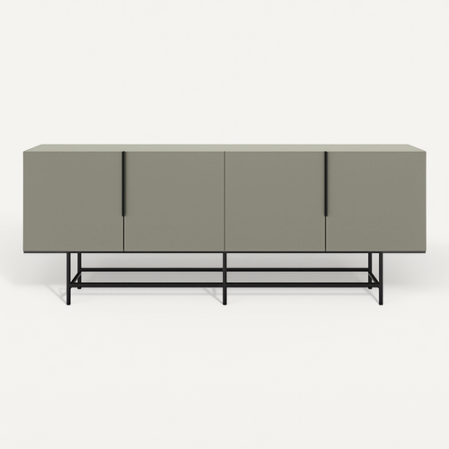Vintara - Buffet 4 Portes En Bois Et Métal L200cm - Vert Amande