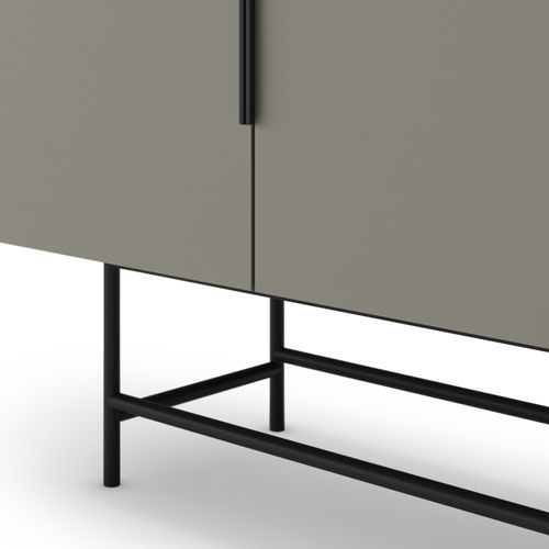 Vintara - Buffet 4 Portes En Bois Et Métal L200cm - Vert Amande