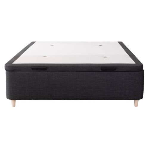 Sommier coffre 160x200 cm DREAMEA EDITION MAXINE gris anthracite vue de face