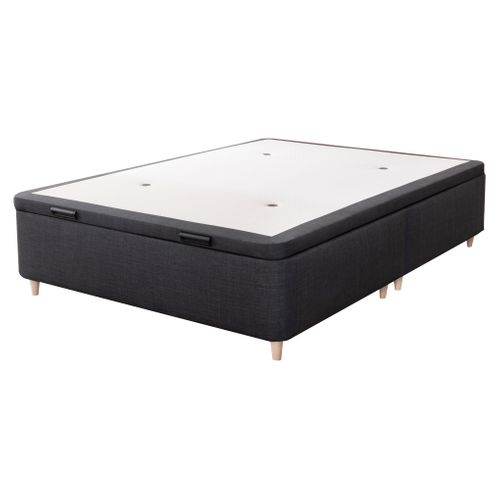 Sommier coffre 160x200 cm DREAMEA EDITION MAXINE gris anthracite vue de profil