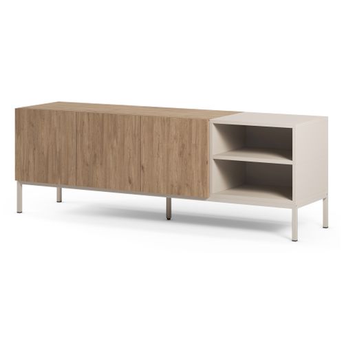 Meuble TV L.160 cm LAUREL Imitation chêne