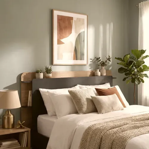 Tête de lit 140/160 cm avec rangements NINON noir et imitation chêne