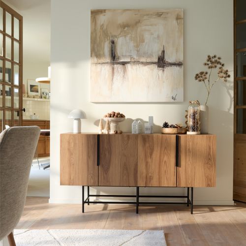 Buffet 150cm 4P ELDIA imitation chêne