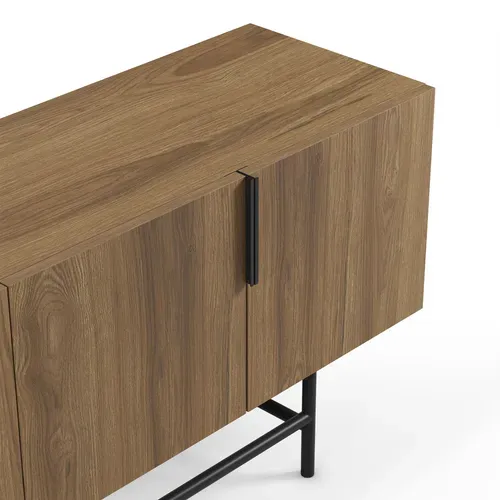 Meuble TV 150cm ELDIA imitation chêne vue détaillée