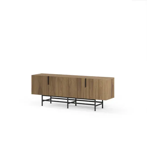 Meuble TV 150cm ELDIA imitation chêne vue de profil