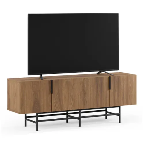 Meuble TV 150cm ELDIA imitation chêne vue 3/4