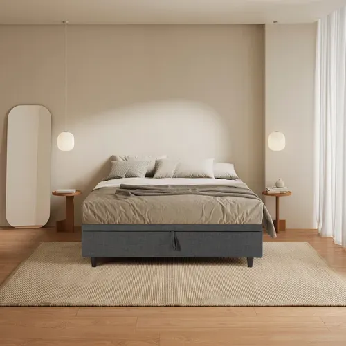 Sommier coffre 160x200 cm DREAMEA EDITION CELESTE vue d'ambiance 1