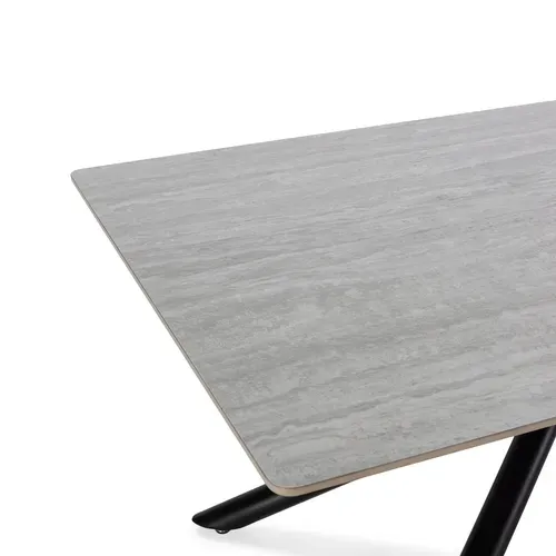 Table à manger SAKI L.160 cm effet travertin