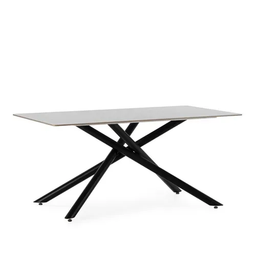 Table à manger SAKI L.160 cm effet travertin