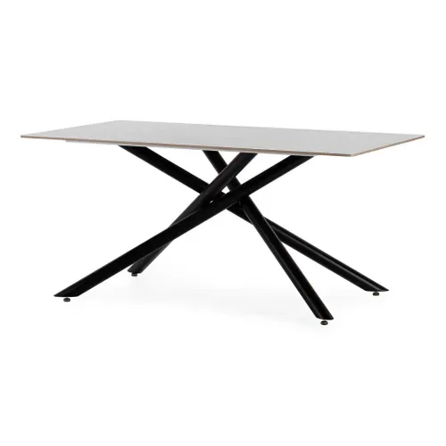 Table à manger SAKI L.160 cm effet travertin