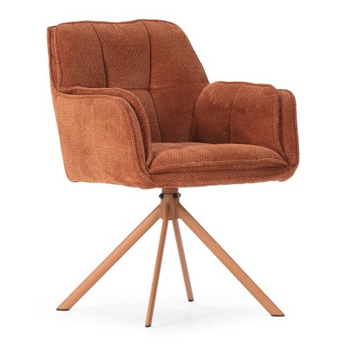 Fauteuil pivotant CLEA Terracotta vue 3/4