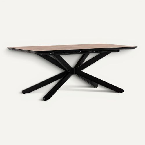 Table extensible L. 190/250 cm ADINA Imitation chêne / noir vue 3/4