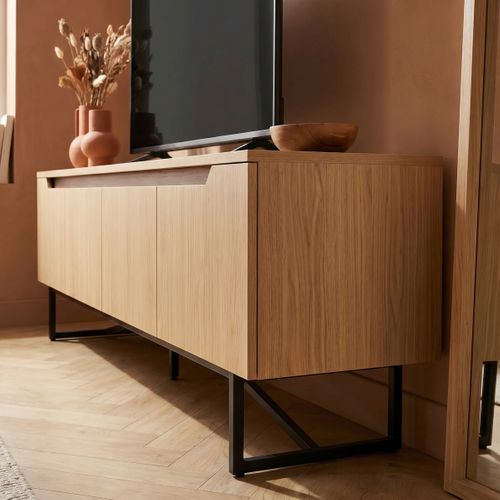 Meuble TV L.180cm JILL imitation chêne