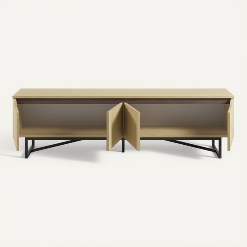 Meuble TV L.180cm JILL imitation chêne